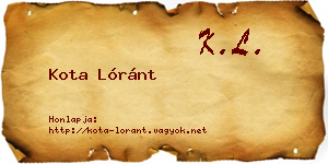 Kota Lóránt névjegykártya