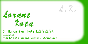 lorant kota business card